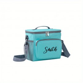 Personalized Thermal Bag with Custom Name/Text/Initials - Lunch Cooler for Men, Custom Picnic Bag with Initials, Outdoor Cooler for Wedding Party Favors, Best for Man Gift, Personalized Monogrammed Box for Hot/Cold Storage